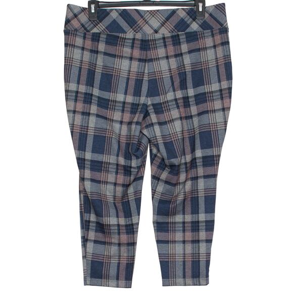 Torrid Pants Pixie Ponte Crop Pull On Preppy Classic Academia Glen Plaid 2 2X - Picture 4 of 4